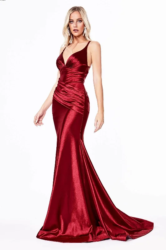 sweetheart neckline prom dressesLadivine CH236 - V-Neck Mermaid Prom Dress