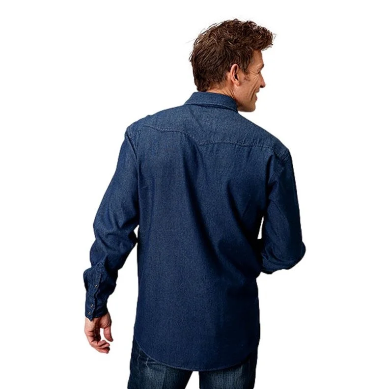 Roper Western Shirt Mens L/S Denim Snap Blue 03-001-0594-0040 BU