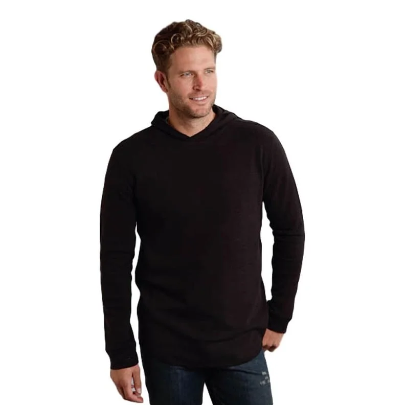 Roper Western Shirt Mens Long Sleeve Thermal Black 03-078-0198-1317 BL