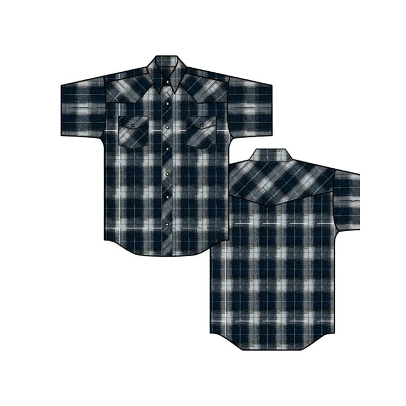 Roper Western Shirt Mens Short Sleeve Plaid Snap 01-002-0101-2004 BU