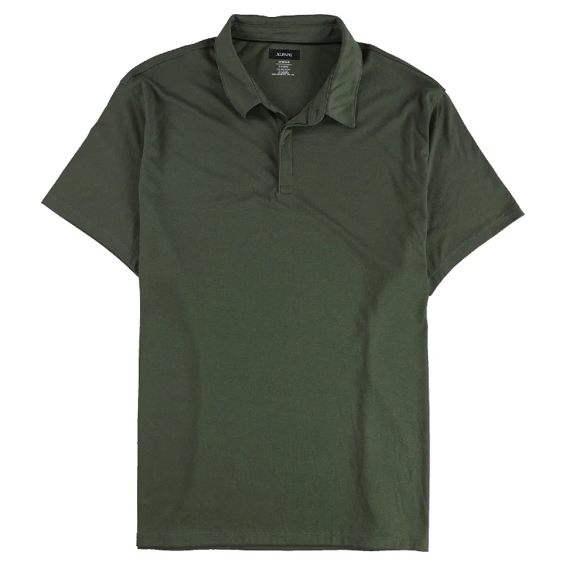 Alfani Mens Soft Touch Rugby Polo Shirt, Green, X-Large