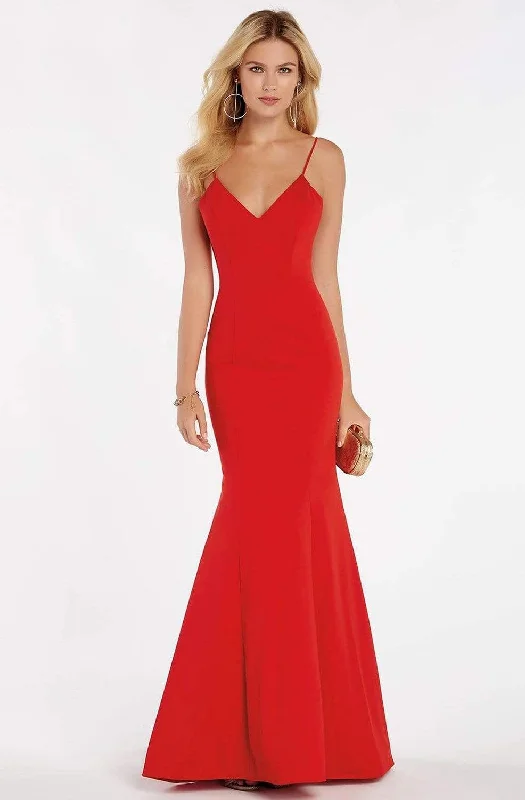 satin prom dressesAlyce Paris 60293 - Spaghetti Strap Jersey Prom Dress