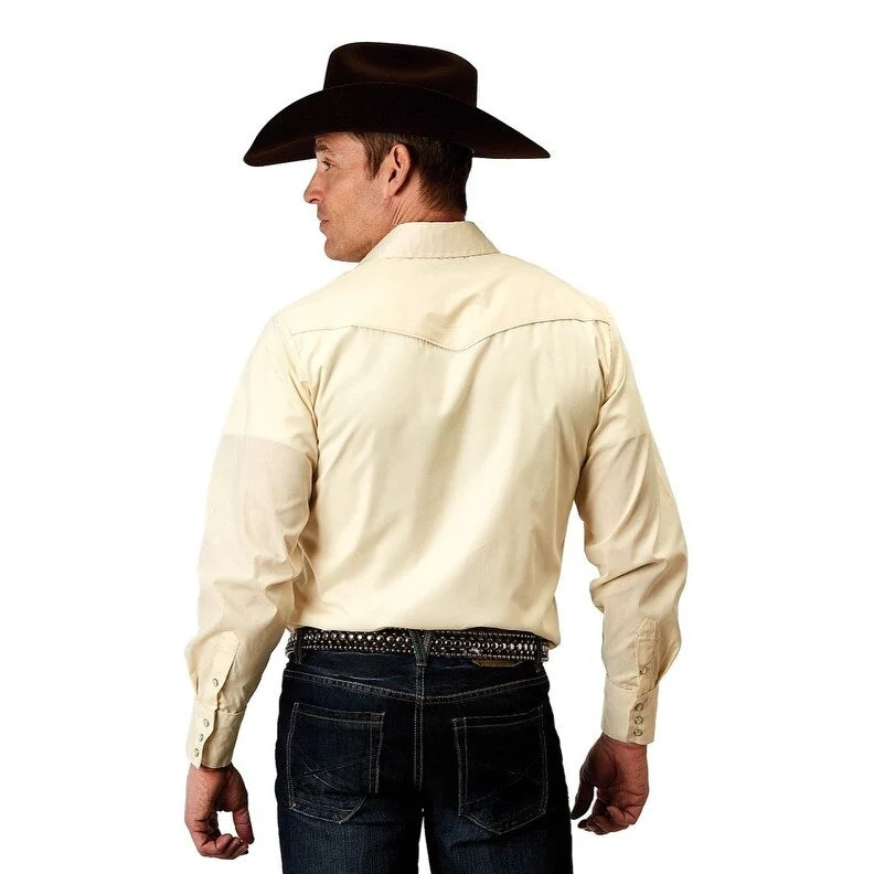 Roper Western Shirt Mens L/S Solid Cream 01-001-0017-0371 WH