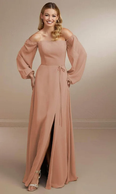 off-shoulder prom dressesChristina Wu Celebration 22175 - Long Sleeve Chiffon Prom Dress