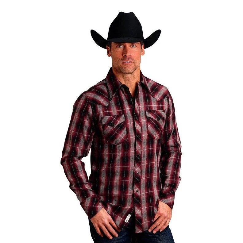 Stetson Western Shirt Mens L/S Red Marl Plaid 11-001-0478-6030 RE