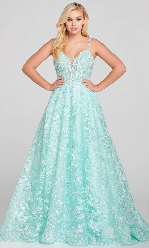 prom dresses for fallEllie Wilde EW121058 - Spaghetti Strap A-line Prom Dress