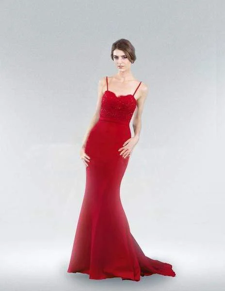 prom dresses for summerJ'Adore Dresses - JC8034 Spaghetti Strap Trumpet Prom Dress