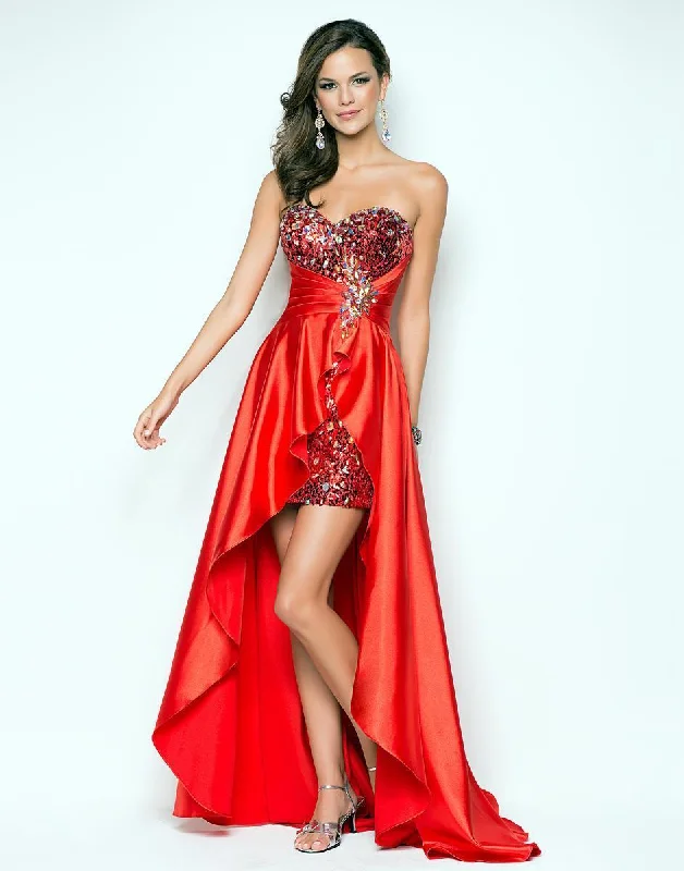 open-back prom dressesBlush - 9508SC Disc Sequins High Low Prom Dress