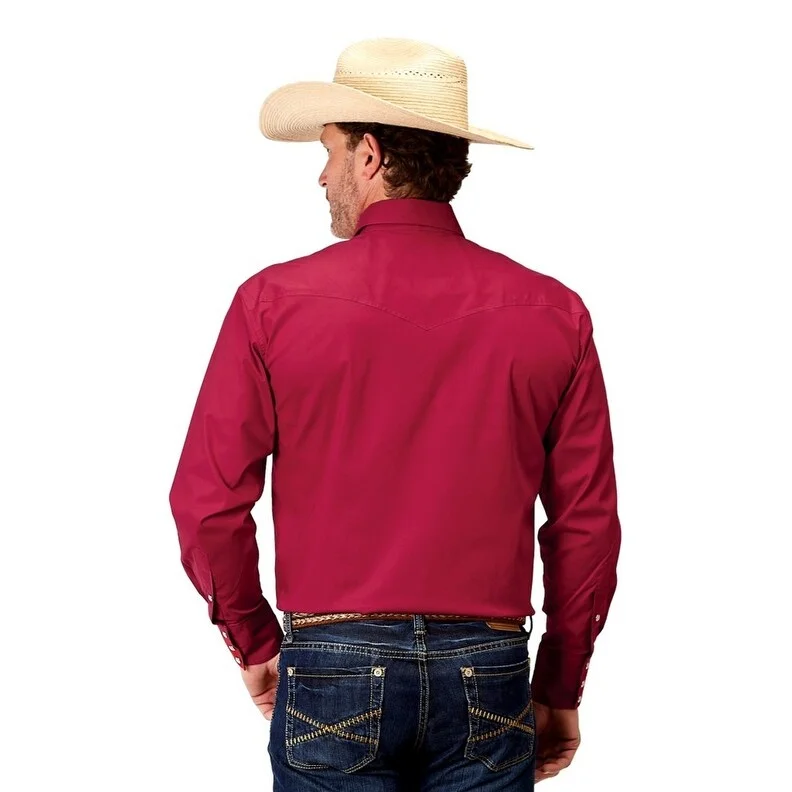 Roper Western Shirt Mens L/S Amarillo Stretch Red 03-001-0265-2107 RE