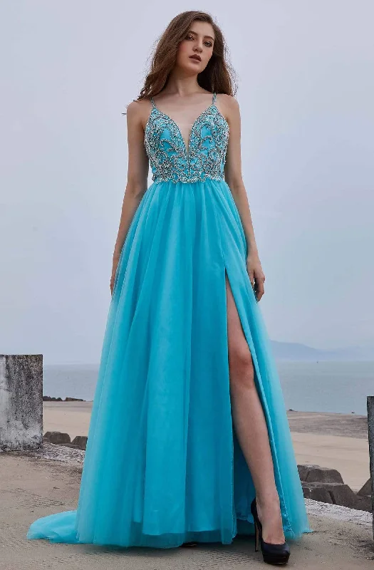 empire waist prom dressesJ'Adore Dresses - J16022 Bejeweled Sleeveless Tulle Prom Gown