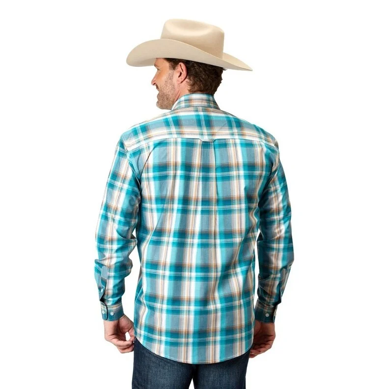 Roper Western Shirt Mens L/S Plaid Multi-Color 03-001-0379-2095 MU