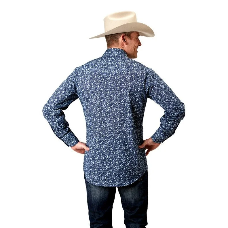 Roper Western Shirt Mens L/S Karman Classics Blue 01-001-0019-0350 BU