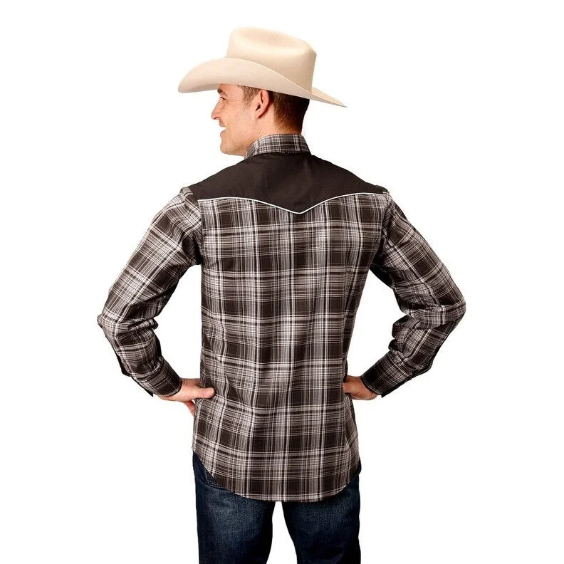 Roper Western Shirt Mens L/S Fancy Yokes Black 01-001-0024-6080 BR