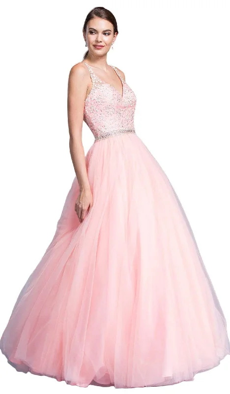 affordable prom dressesAspeed Design - Embellished V-neckline A-line Prom Dress