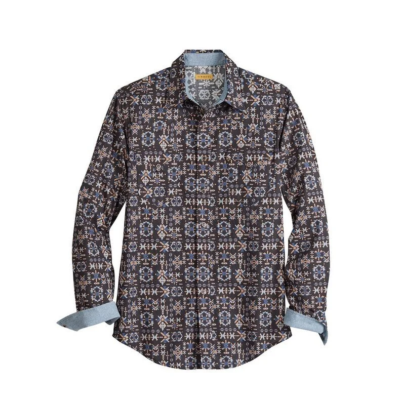 Tin Haul Western Shirt Mens L/S Aztec Snap Black 10-001-0064-0711 BL