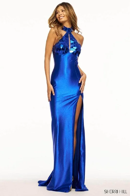 prom dress cleaningSherri Hill 56093 - Cut Glass Embellished High Neck Prom Gown