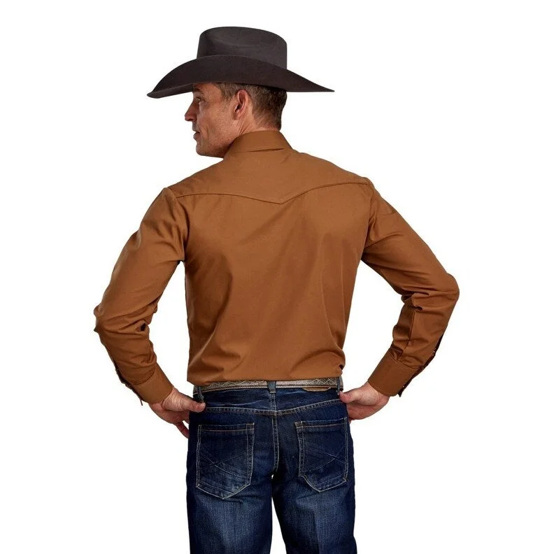 Roper Western Shirt Mens L/S Solid Snap Rust 01-001-0017-0685 RT