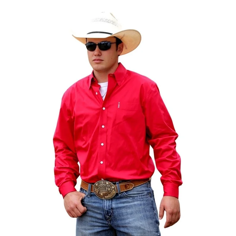 Cinch Western Shirt Mens Long Sleeve Modern Pocket Pink MTW1343012