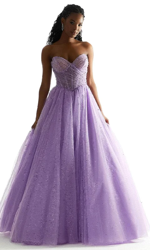 A-line prom dressesMori Lee 49071 - Basque Sheer Prom Dress