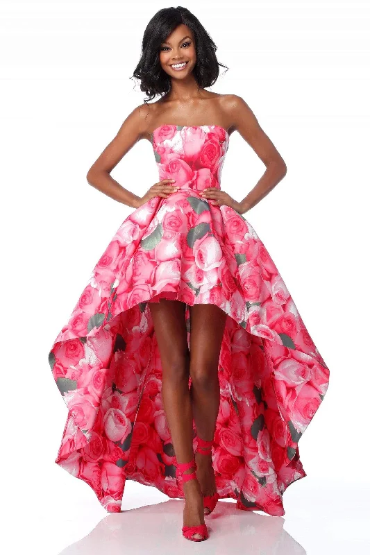 bodycon prom dressesSherri Hill 51791 - Floral Print High Low Prom Dress