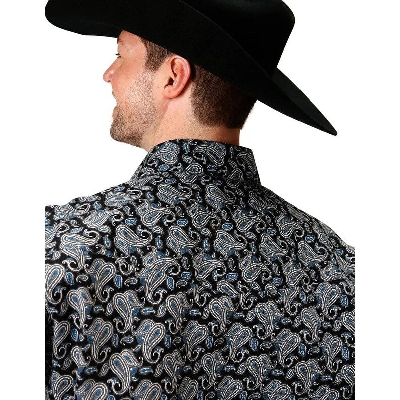 Roper Western Shirt Mens L/S Starry Night Black 03-001-0225-0179 BL