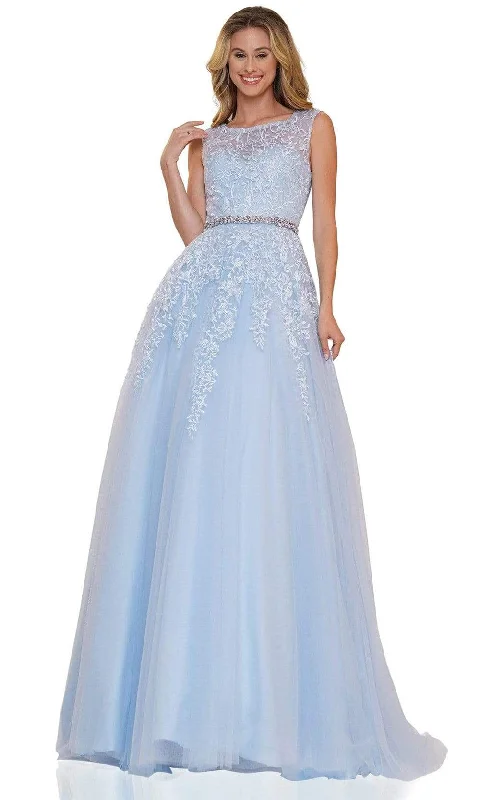 prom dresses with sheer overlaysColors Dress - 2744 Illusion Jewel A-Line Prom Gown