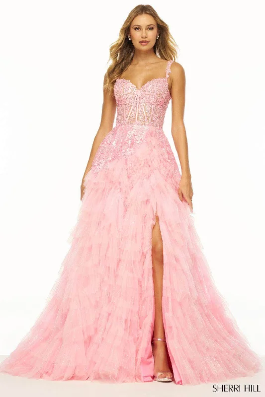 prom dress preservationSherri Hill 56070 - Embroidered Sheer Corset Prom Gown