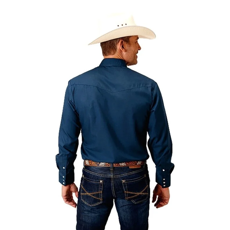 Roper Western Shirt Mens L/S Snap Front Blue 01-001-0025-0512 BU