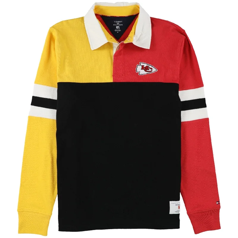 Tommy Hilfiger Mens Kansas City Chiefs Rugby Polo Shirt, Red, Medium