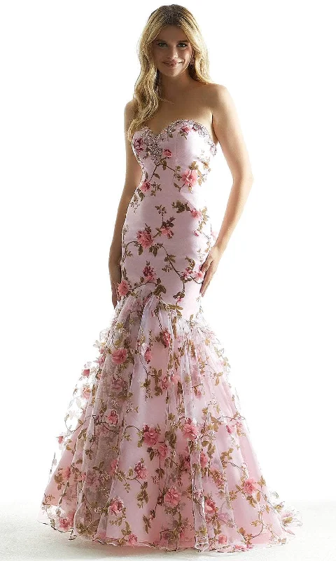 bespoke prom dressesMori Lee 49067 - Floral Beaded Prom Dress