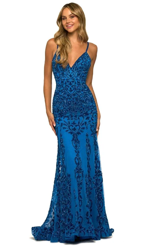 spaghetti strap prom dressesSherri Hill 55515 - Beaded Sleeveless Prom Gown