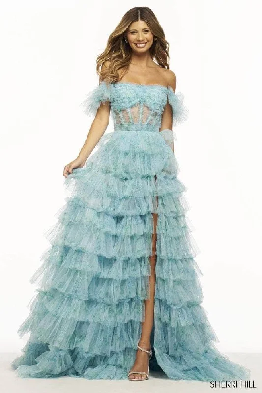 tulle prom dressesSherri Hill 56074 - Ruffled Sweetheart Prom Dress