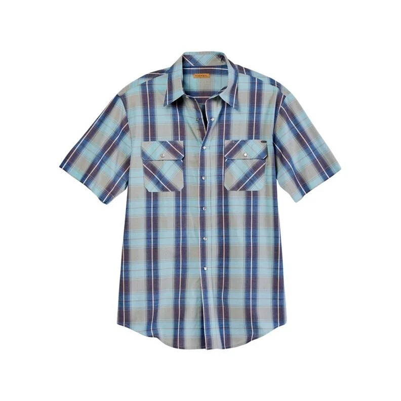 Tin Haul Western Shirt Mens S/S Plaid Snap Blue 10-002-0062-0480 BU