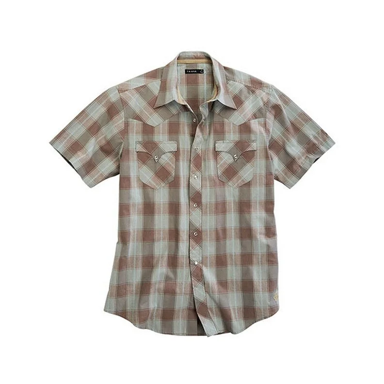 Tin Haul Western Shirt Mens S/S Plaid Brown 10-002-0062-0208 BR