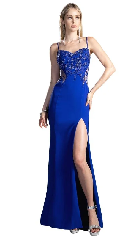 bespoke prom dressesCinderella Divine - JS0403 Bead Embroidered Jersey Sheath Prom Dress