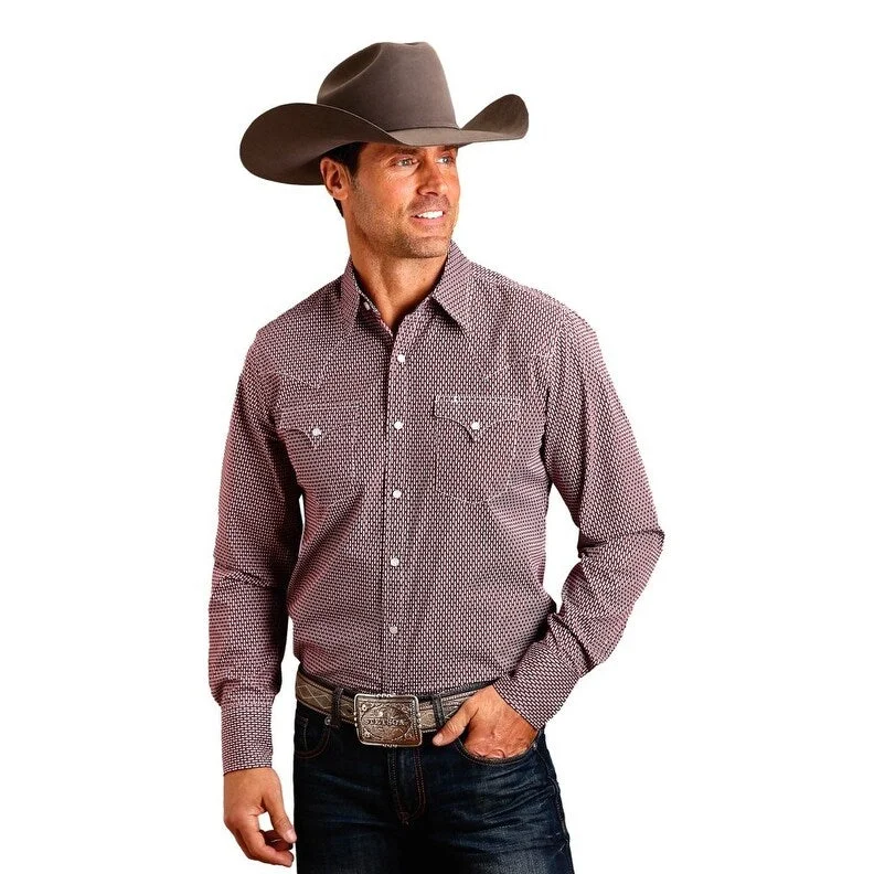 Stetson Western Shirt Mens L/S Print Snap Red 11-001-0425-0378 RE