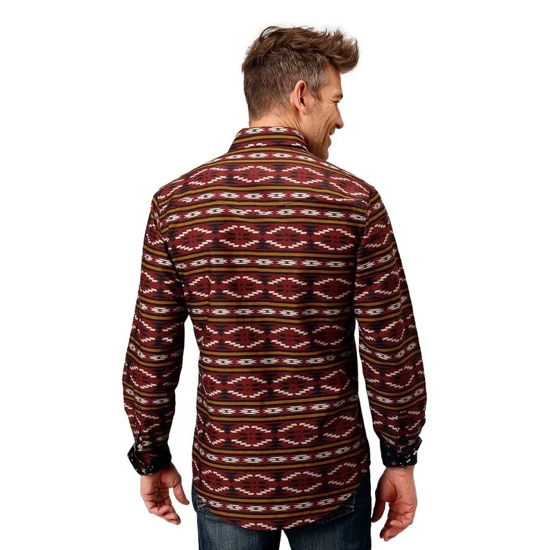 Roper Western Shirt Mens L/S Aztec Snap Red 03-001-0067-0100 RE