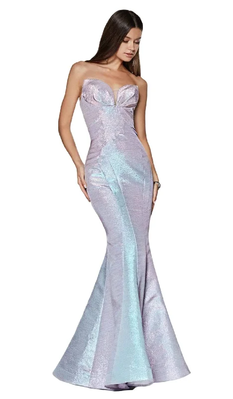 geometric print prom dressesCinderella Divine - CR824 Iridescent Mermaid Prom Dress