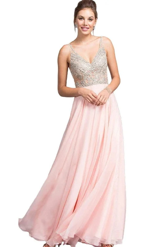 Formal Dress for PromsTrevi Collection - Beaded Bodice A-Line Gown L2055