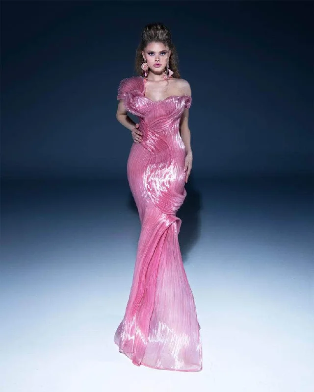 Formal Dress for Garden WeddingsMNM Couture 2797 - Versatile Shoulder Organza Mermaid Gown