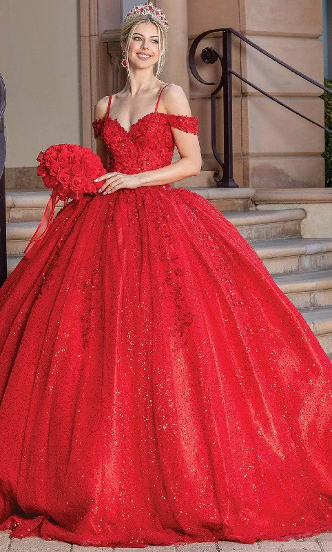 Formal Dress for Humanitarian AwardsDancing Queen 1595 - Sequin Adorned Quinceanera Ballgown