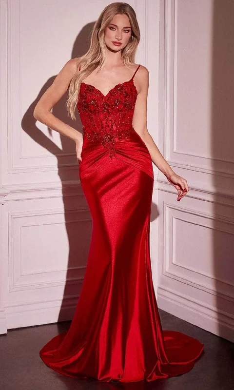 Formal Dress for Civil CeremoniesLadivine CD776 - Illusion V-Neck Long Gown