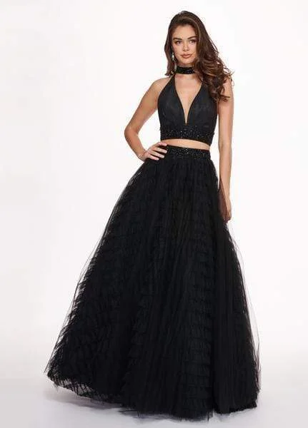 Formal Dress for Charity BallsRachel Allan - 6524 Two Piece Halter Ballgown Ruffles Dress with Choker