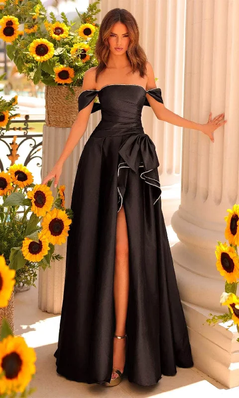 Formal Dress for Garden WeddingsClarisse 811166 - Off Shoulder Pleated Ballgown