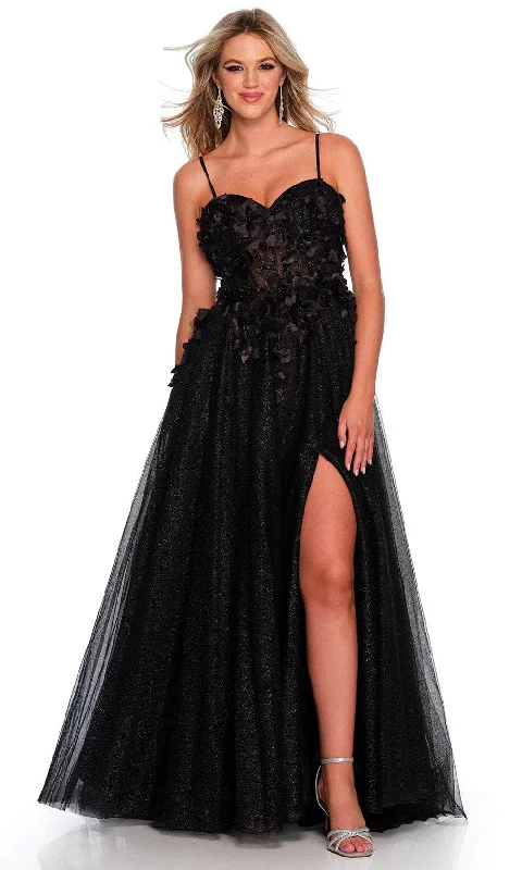 Formal Dress for Academic AwardsDave & Johnny 11417 - Sleeveless 3D Floral Embellished Ballgown