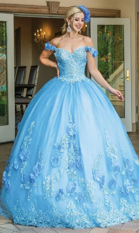 Formal Dress for Costume BallsDancing Queen - 1582 Embroidered Off Shoulder Gown With Train