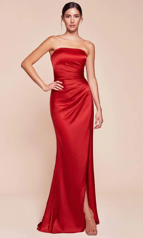 Formal Dress for Horse RacesCinderella Divine 7451 - Strapless Satin Long Gown