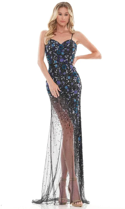 Formal Dress for Cocktail PartiesColors Dress K121 - Fully Sequined Sweetheart Long Gown