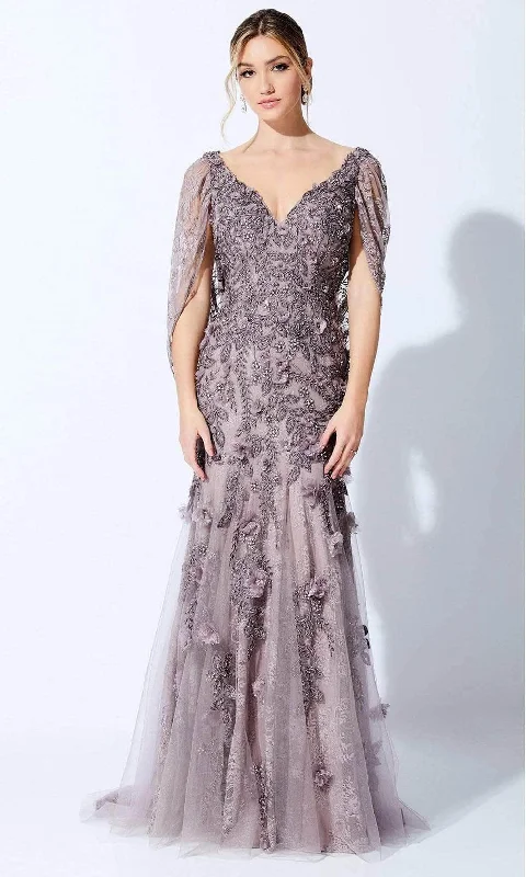 Formal Dress for Charity AwardsIvonne D - Beaded Embeoidered Formal Dress 221D41 - 1 pc Mink In Size 8 Available