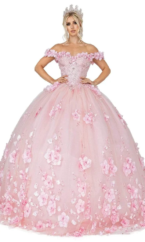 Formal Dress for Vintage ThemesDancing Queen - 1613 Floral Adorned Ballgown